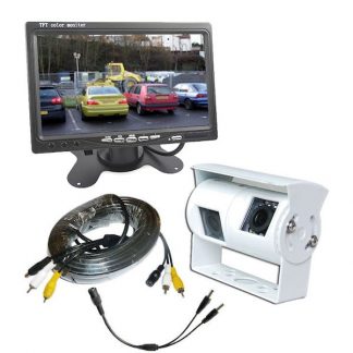 IPoster Universal Wired Rear View Reversing Camera For Motorhome Van Or Truck - IR, 12-24V, White